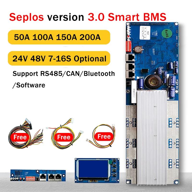 Seplos BMS  LCD ȭ Ʈ BMS Ƭ ̿ LiFePO4 ͸ ι, 24V, 48V, 100A, 150A, 200A, 7S, 13S, 14S, 8S, 15S, 16S LFP